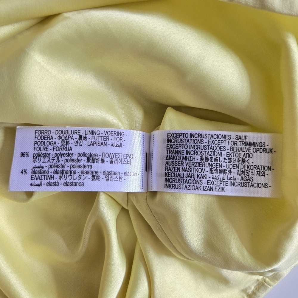 New Zara Sequin High Waist Yellow Mini Skirt Large NWOT - Picture 16 of 17